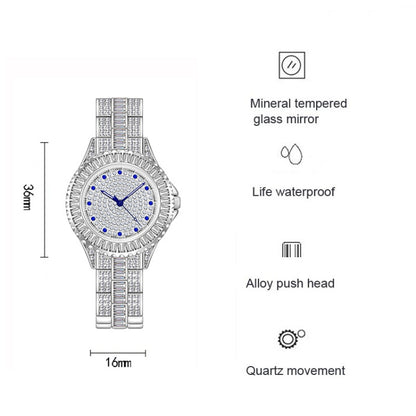 BS Bee Sister FA1686 Diamond Inlaid Ladies Watch Jewelry Chain Watch, Silver, Silver Golden, Gold