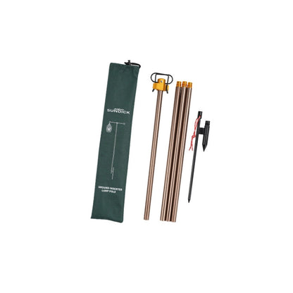 Outdoor Camping Telescopic Double Hook Folding Light Stand, Golden, Black, Green