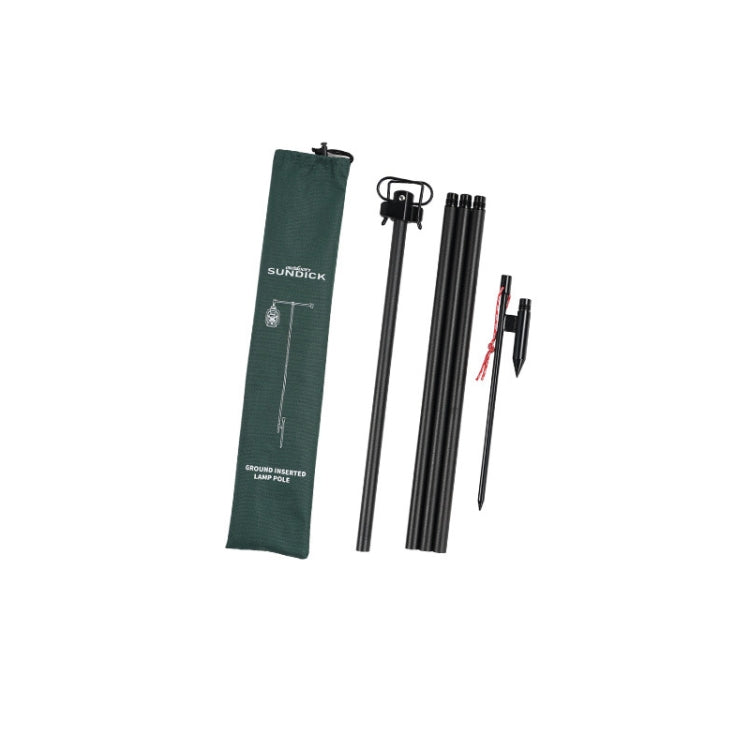 Outdoor Camping Telescopic Double Hook Folding Light Stand, Golden, Black, Green