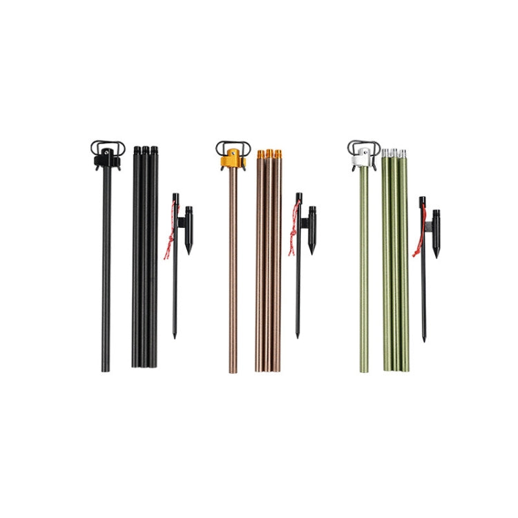 Outdoor Camping Telescopic Double Hook Folding Light Stand, Golden, Black, Green