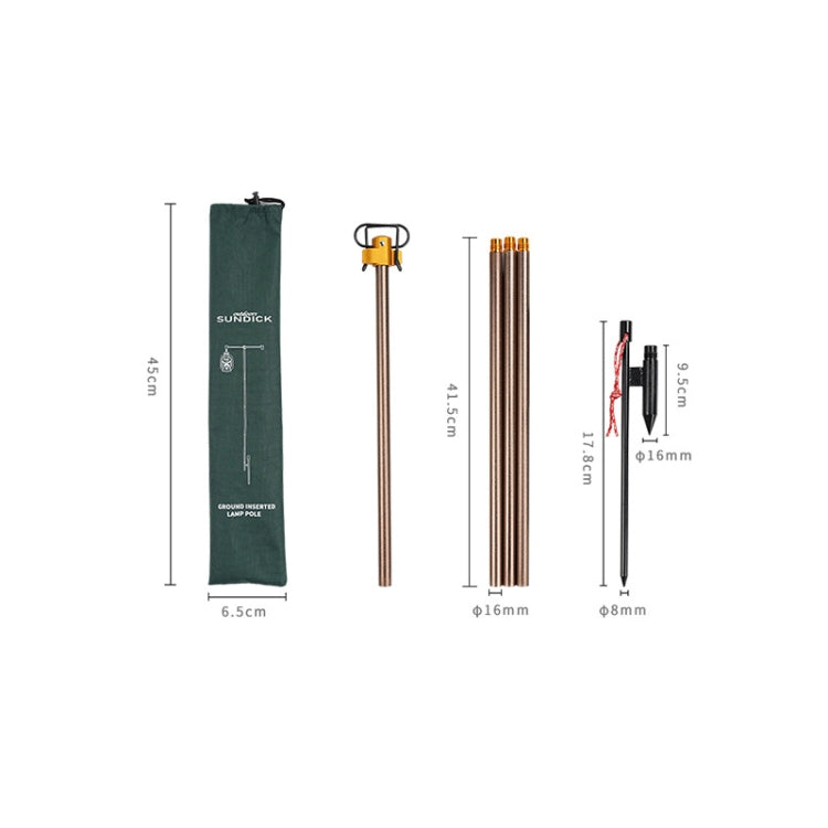 Outdoor Camping Telescopic Double Hook Folding Light Stand, Golden, Black, Green