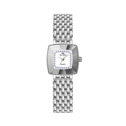 BS Bee Sister  FA1197  Square Dial Stainless Steel Strap Ladies Simple Watch, Silver, Gold