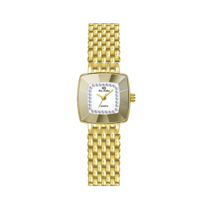 BS Bee Sister  FA1197  Square Dial Stainless Steel Strap Ladies Simple Watch, Silver, Gold