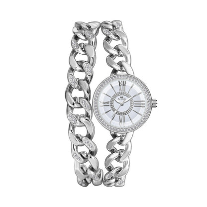 BS Bee Sister FA1329 Double Link Niche Roman Numeral Dial Ladies Watch, Gold, Silver, Rose Gold