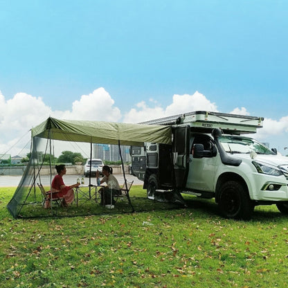 Rear Mosquito Repellent Sun Protection Tent RV Canopy Awning, Yellow, Green, Blue, Military Color, Beige