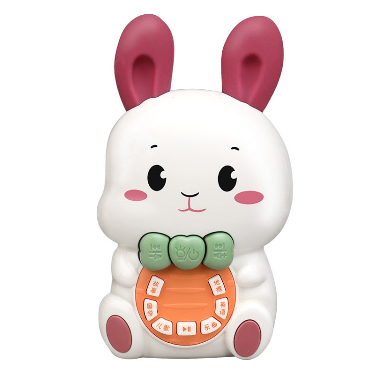 Children Singing Puzzle Luminous Rabbit Early Education Learning Machine, Pink, White