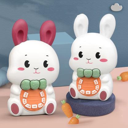 Children Singing Puzzle Luminous Rabbit Early Education Learning Machine, Pink, White