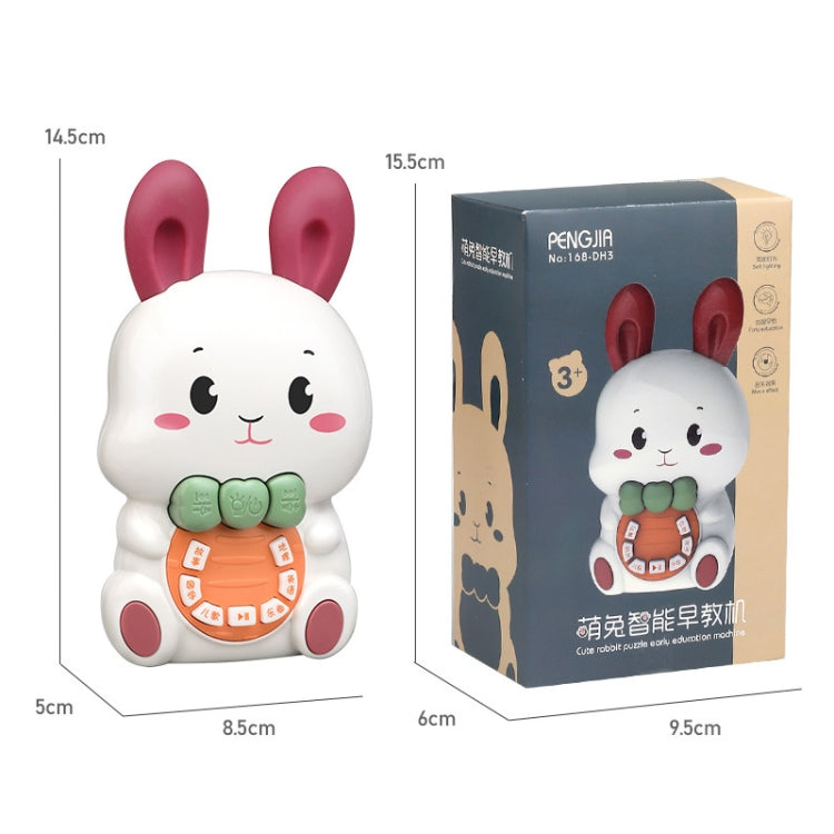 Children Singing Puzzle Luminous Rabbit Early Education Learning Machine, Pink, White