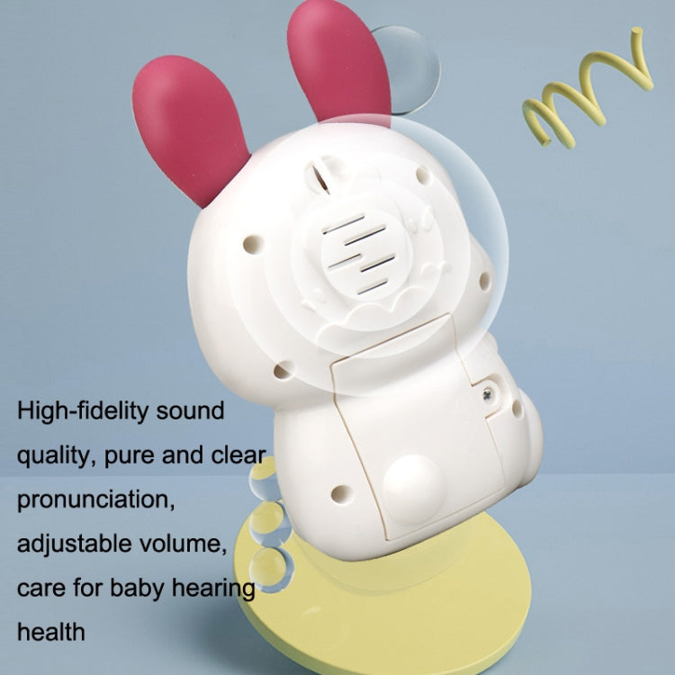 Children Singing Puzzle Luminous Rabbit Early Education Learning Machine, Pink, White