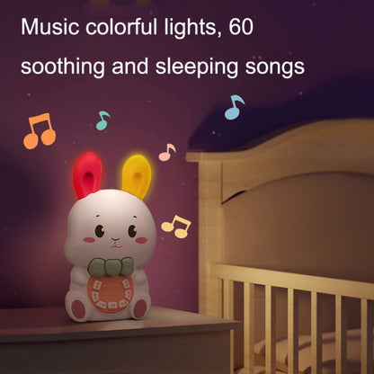 Children Singing Puzzle Luminous Rabbit Early Education Learning Machine, Pink, White