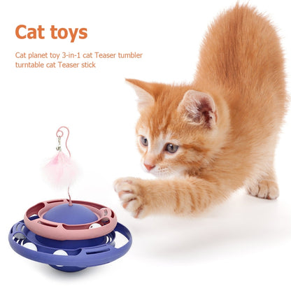 Tumbler Turntable Pet Cat Planet Toy, White Yellow