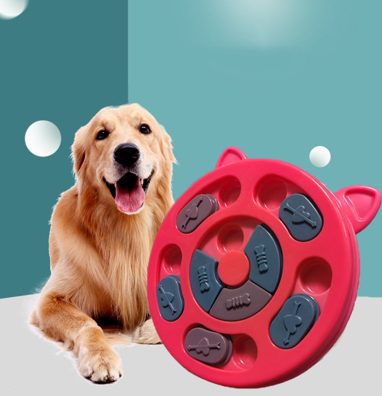 Cat And Dog Feeding Plate Slow Food Bowl Pet Interactive Feeder, Red, Blue, Yellow