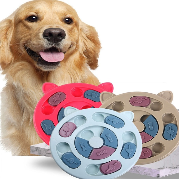 Cat And Dog Feeding Plate Slow Food Bowl Pet Interactive Feeder, Red, Blue, Yellow