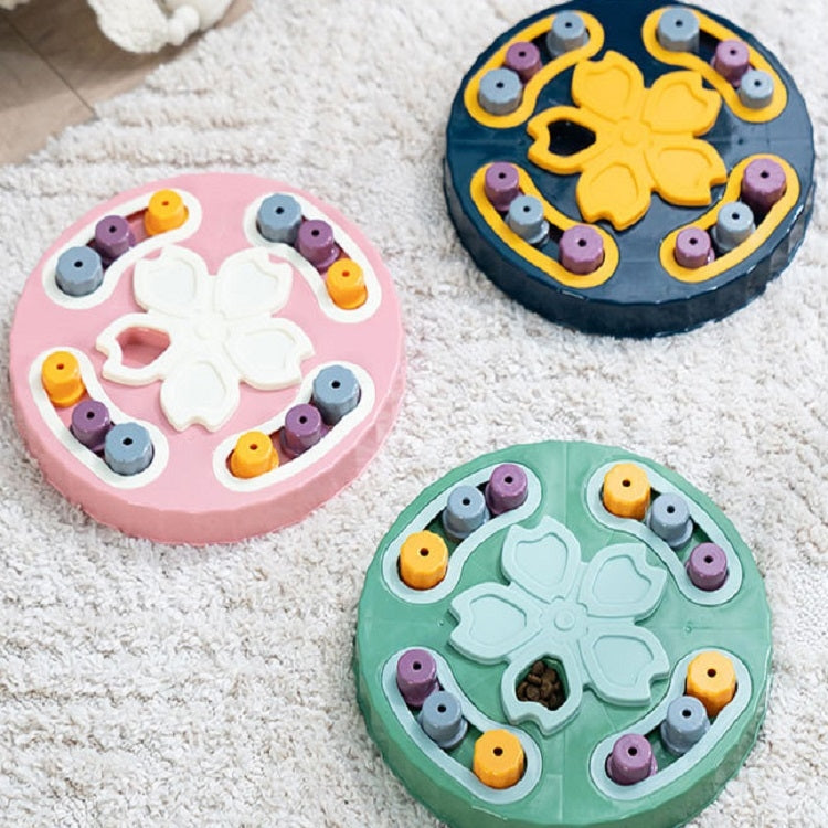 Pet Puzzle Slow Feeder Cat And Dog Food Tray Toy, Blue Claw Seal, Pink Claw Seal, Green Claw Seal, Blue Sakura, Pink Sakura, Green Sakura