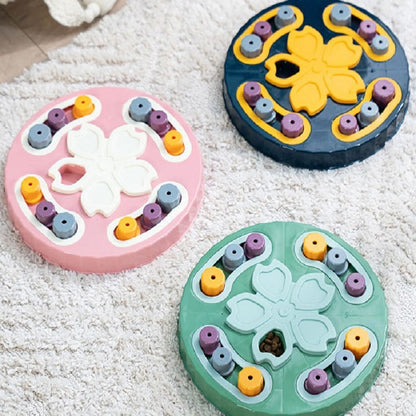 Pet Puzzle Slow Feeder Cat And Dog Food Tray Toy, Blue Claw Seal, Pink Claw Seal, Green Claw Seal, Blue Sakura, Pink Sakura, Green Sakura