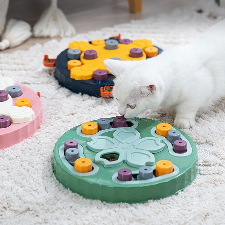 Pet Puzzle Slow Feeder Cat And Dog Food Tray Toy, Blue Claw Seal, Pink Claw Seal, Green Claw Seal, Blue Sakura, Pink Sakura, Green Sakura