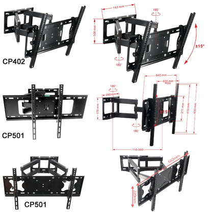 Telescopic Rotation Adjustable Tilt TV LCD Screen Wall Bracket, Model: CP502 (32-65 inches), CP502 (32-65 inches)