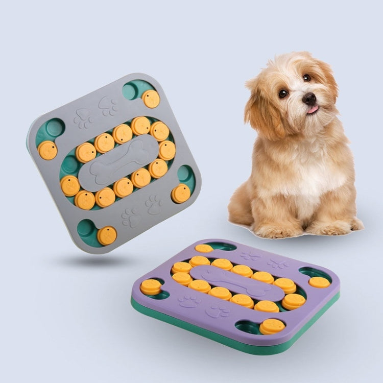Dog Educational Foraging Toy Pet Interactive Training Food Box, Grey, Purple