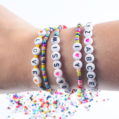28 Grid Alphabet Beads Rice Beads DIY Beaded Bracelet Material, 28 Grid
