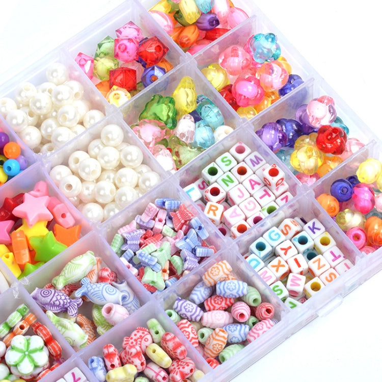 32 Grid  Acrylic Beaded Kids DIY Necklace Bracelet Toys, Without Box, With Color Box