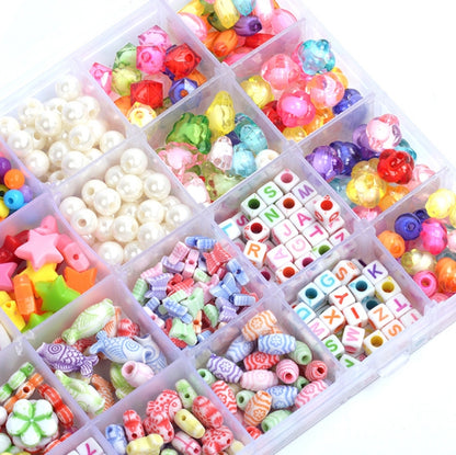 32 Grid  Acrylic Beaded Kids DIY Necklace Bracelet Toys, Without Box, With Color Box