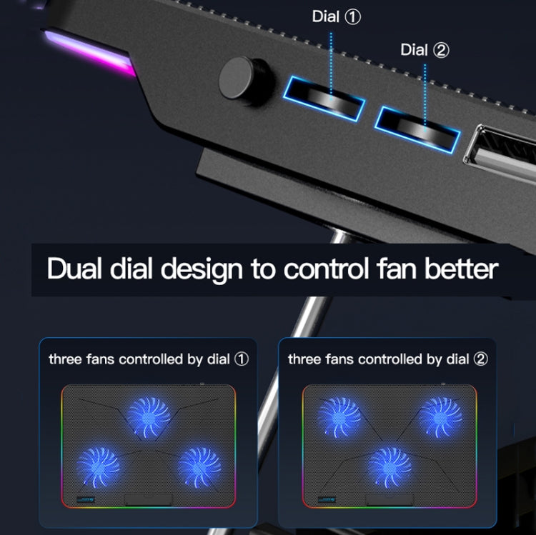 CoolCold F5  Laptop Radiator Bracket Office Desk Adjustable Laptop Cooler,Style:, Fantasy Edition