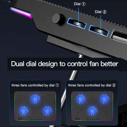 CoolCold F5  Laptop Radiator Bracket Office Desk Adjustable Laptop Cooler,Style:, Fantasy Edition