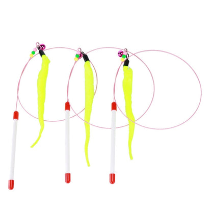 Wire Funny Cat Stick With Bell Cat Toy, Caterpillar, Fish, Mouse