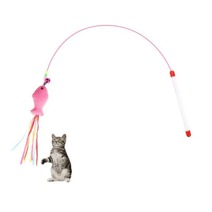 Wire Funny Cat Stick With Bell Cat Toy, Caterpillar, Fish, Mouse