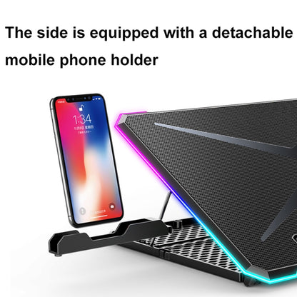 ICE COOREL K15 6-Fans Adjustable LCD Screen Laptop Stand Radiator With RGB Atmosphere Light, K15 6-Fans