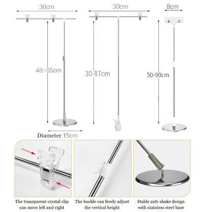 Photography Backdrop Stand Camera Photo Background Props,Style:, T-type 2-section 85cm, T-type Clamp  87cm, T-type Magnetic 80cm, L-type Desktop 85cm, L-type Magnetic 85cm, T-type 4-section  95cm, KT Board
