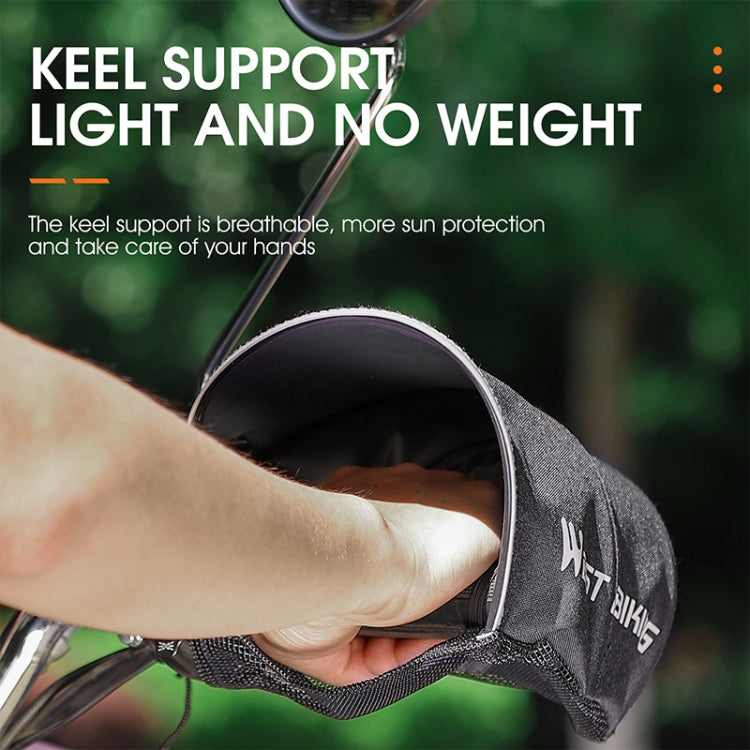 WEST BIKING Electric Vehicle Sunshade Waterproof Windproof Handle Cover, Black, Grey