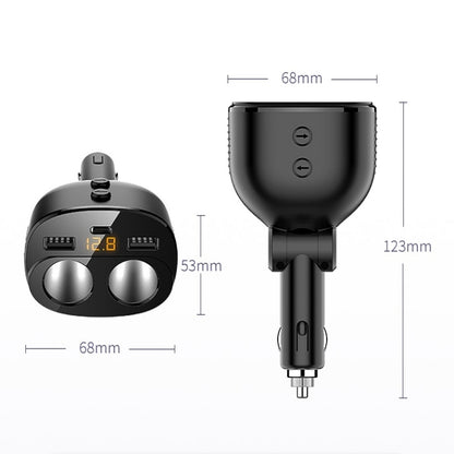 Car Charger With Switch Double Cigarette Hole Car Socket, C06