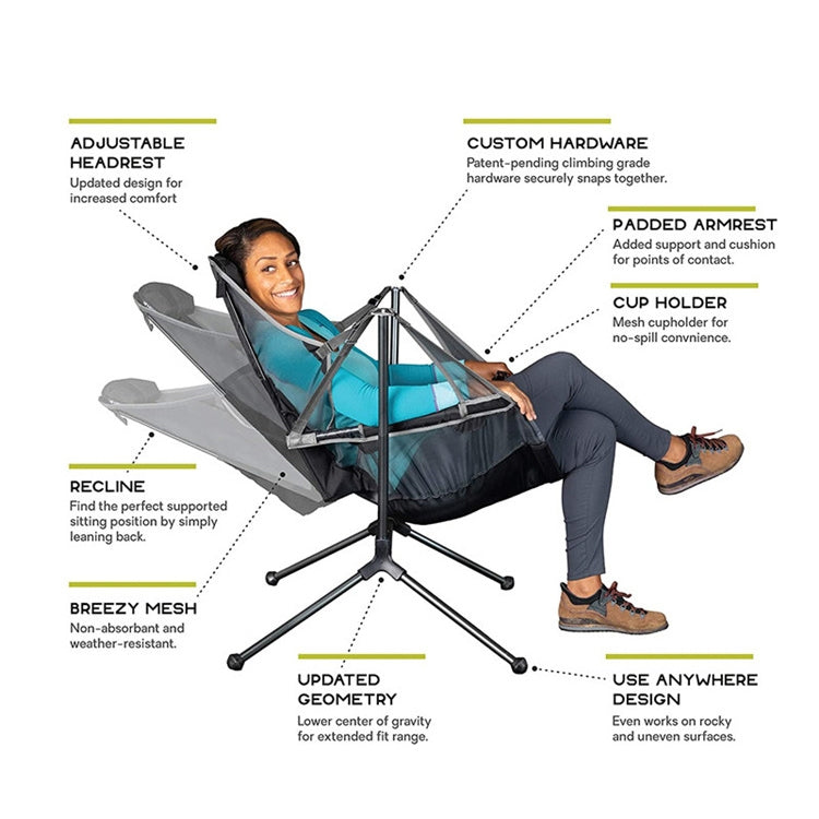 LT32004 Outdoor Portable Folding Rocking Chair, LT32004(Green), LT32004(Grey)