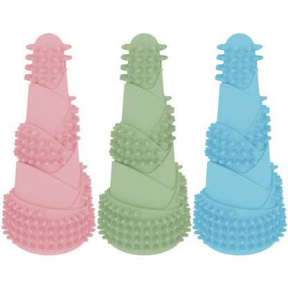 Pet Molar Stick Bamboo Shoot-shaped Chewing Toy Stick, Light Sky Blue, Pink, Avocado Green