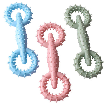 TPR Pet Pull Ring Molar Stick Toy Dog Chew Toy, Blue, Pink, Green, Rose Red, Lake Blue, Orange