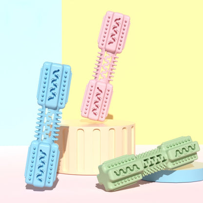 Pet Toy Bone Shaped Molar Stick TPR Gnawing Teeth Cleaning Toy, Gentleman Blue, Cherry Pink, Avocado Green