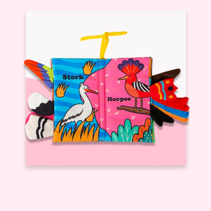 Baby Early Education Three-dimensional Tail Cloth Book Toddler Toy Book, Bird World (6 Pages ), Dinosaur World (6 Pages), Ocean World (6 Pages), Animal World (6 Pages), Farm Tail (4 Pages), Ocean Tail (4 Pages), Jungle Tail (4 Pages)