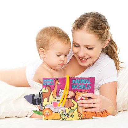 Baby Early Education Three-dimensional Tail Cloth Book Toddler Toy Book, Bird World (6 Pages ), Dinosaur World (6 Pages), Ocean World (6 Pages), Animal World (6 Pages), Farm Tail (4 Pages), Ocean Tail (4 Pages), Jungle Tail (4 Pages)