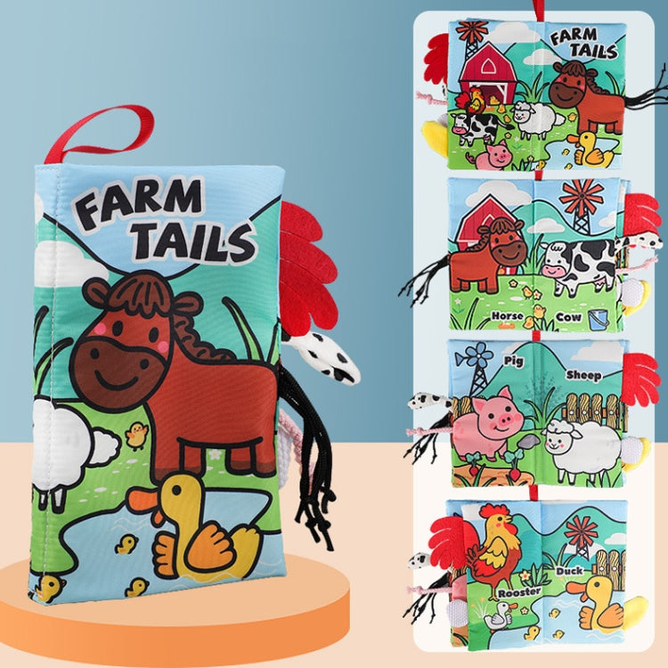 Baby Early Education Three-dimensional Tail Cloth Book Toddler Toy Book, Bird World (6 Pages ), Dinosaur World (6 Pages), Ocean World (6 Pages), Animal World (6 Pages), Farm Tail (4 Pages), Ocean Tail (4 Pages), Jungle Tail (4 Pages)