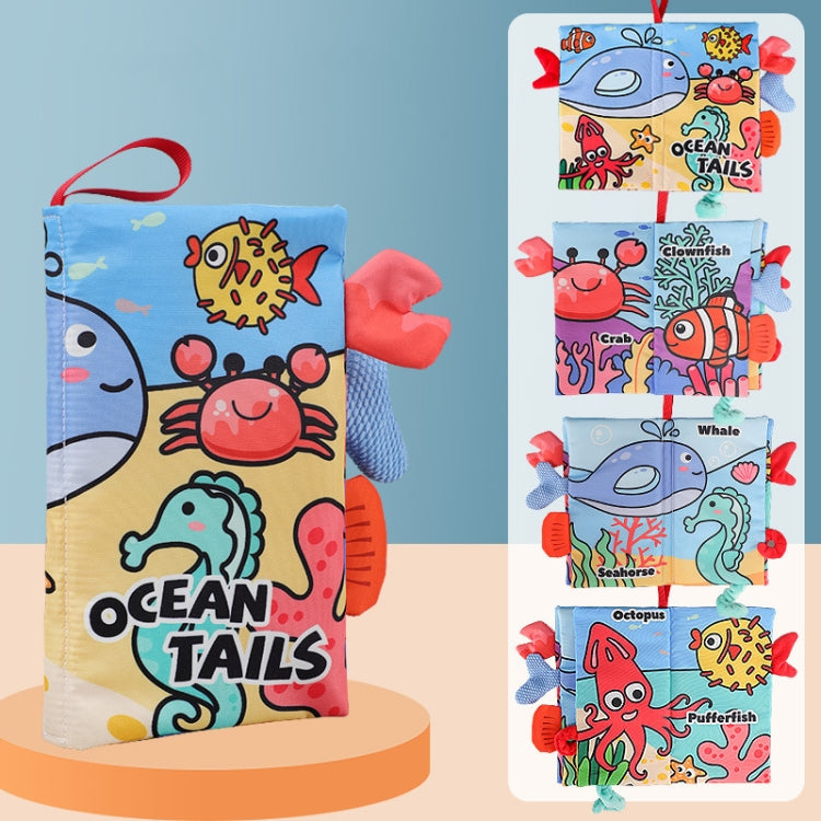 Baby Early Education Three-dimensional Tail Cloth Book Toddler Toy Book, Bird World (6 Pages ), Dinosaur World (6 Pages), Ocean World (6 Pages), Animal World (6 Pages), Farm Tail (4 Pages), Ocean Tail (4 Pages), Jungle Tail (4 Pages)