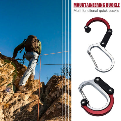 Aluminum Alloy D-type Outdoor Mountaineering Hook, S (Gold), S (Red), S (Black), S (Blue), M (Black), M (Red)