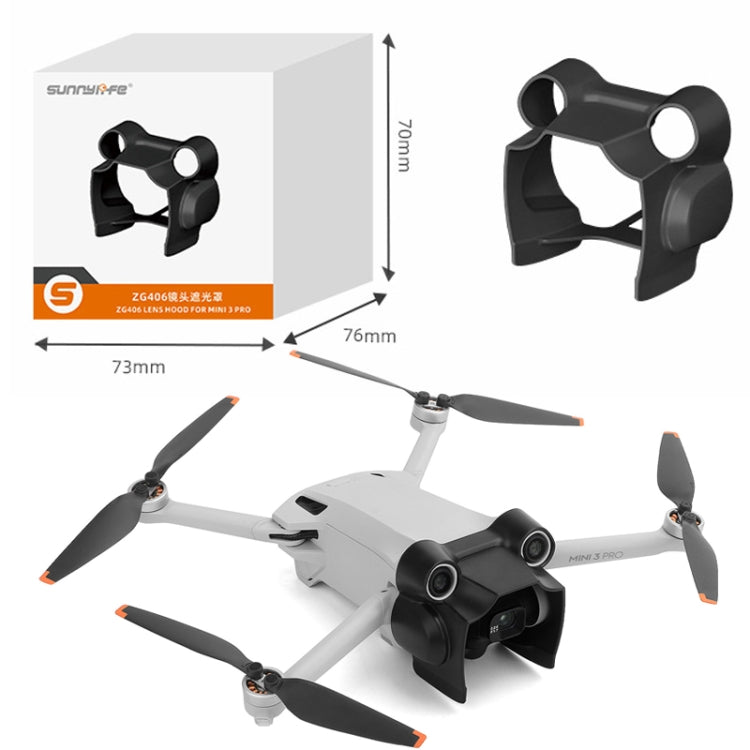 Sunnylife MM3-ZG406 Lens Hood Gimbal Protection Anti-Glare Sunshade Cover For DJI Mini3 Pro, Black, Grey