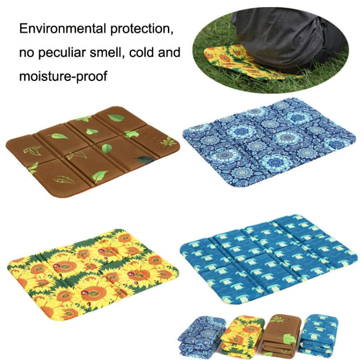 Portable Dirty Park Folding Picnic Mat Moisture-proof and Cool Cushion, 38.5x28.3x0.8cm Sunflowers, 38.5x28.3x0.8cm Cloud Sea, 38.5x28.3x0.8cm Flower, 38.5x28.3x0.8cm Leaves