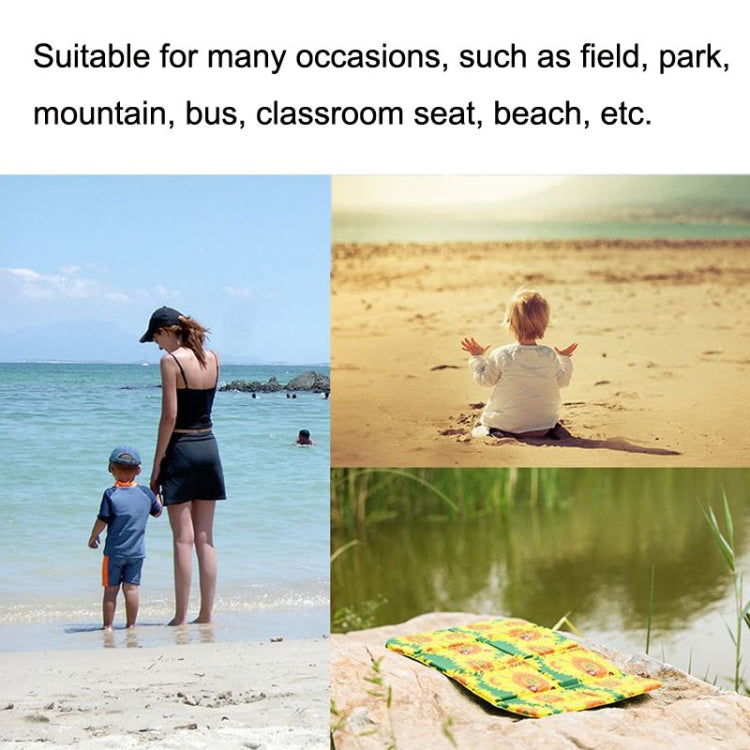 Portable Dirty Park Folding Picnic Mat Moisture-proof and Cool Cushion, 38.5x28.3x0.8cm Sunflowers, 38.5x28.3x0.8cm Cloud Sea, 38.5x28.3x0.8cm Flower, 38.5x28.3x0.8cm Leaves