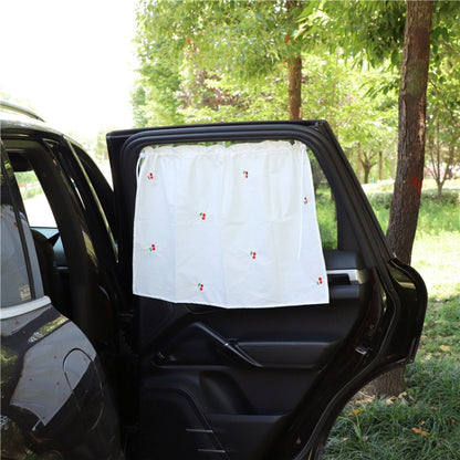 Car Window Summer Heat Insulation Sunshade Curtain Cotton Sun Block, Solar Flower, Cherry, Girl