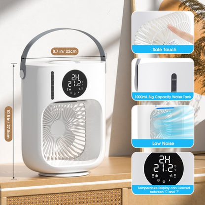 Desktop Spray Humidification Cooler Portable Water Fan, 774183 White