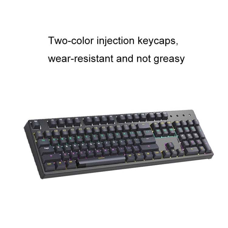 Bluetooth Wired 104-key Two-color Translucent Keycap Mechanical Keyboard