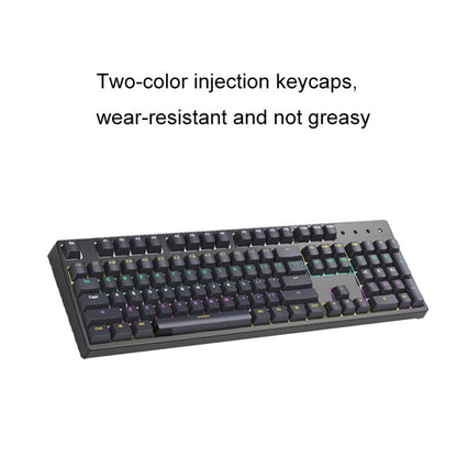 Bluetooth Wired 104-key Two-color Translucent Keycap Mechanical Keyboard