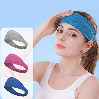 3 PCS Cold Feeling Sports Hairband Fitness Sweat-absorbing Belt, Hairband (624 Light Pink), Hairband(824 Black), Hairband (624 Black)